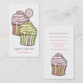 Chaux mignonne de citron et cartes de visite roses (Devant / Derrière)