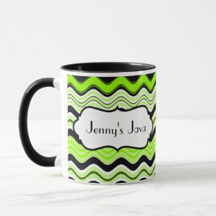 Chaux, Noir, Blancs Gris Vives Personnalisé Mug
