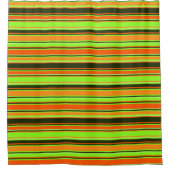 Chaux, Orange & Tangerine Douche Rayée Rideau (Devant)