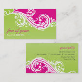 chaux rose tourbillon carte de visite élégant (Devant / Derrière)