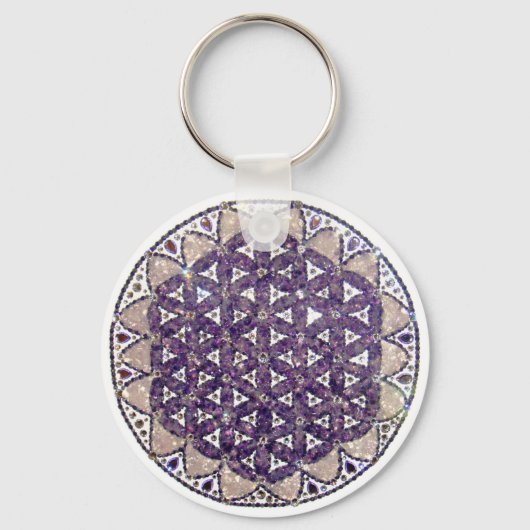 Chaveiro Mandala Flor da Vida Ametista Sleutelhanger (Voorkant)