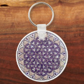 Chaveiro Mandala Flor da Vida Ametista Sleutelhanger (Voorkant)