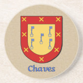 Chaves Heraldic Shield Zandsteen Onderzetter (Voorkant)