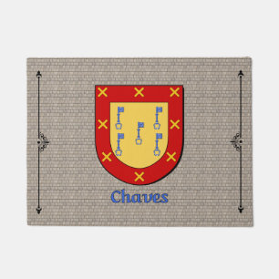 Chaves Historisch Schild op Cobblestone Deurmat