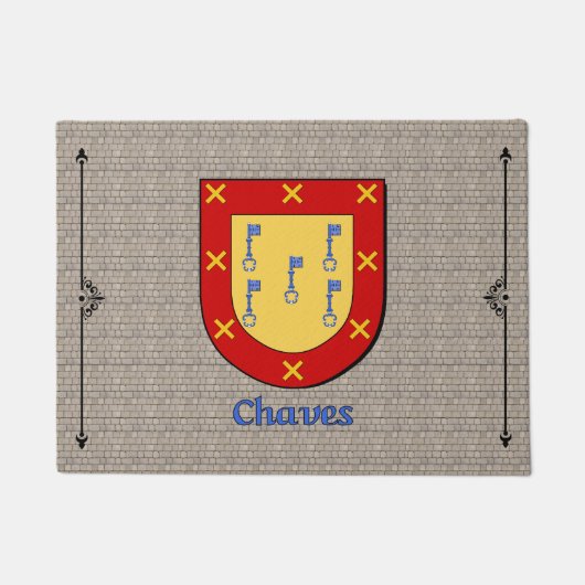 Chaves Historisch Schild op Cobblestone Deurmat (Voorkant)