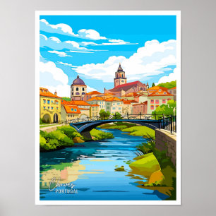 Chaves Portugal Vintage Travel Illustratie Poster