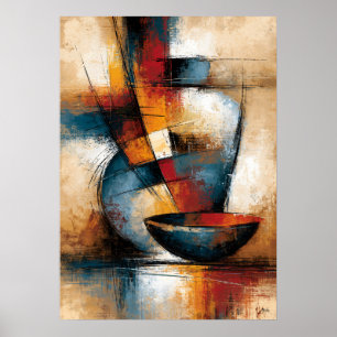 Chawan en Tsubo Abstracte Kom en Vaas Wandkunst Poster