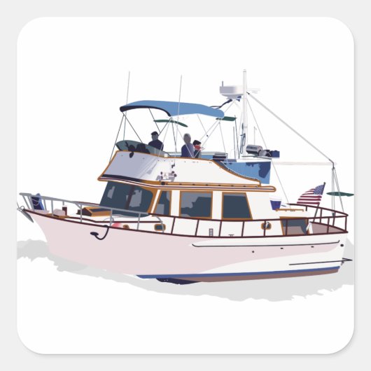 CHB DIESEL TRAWLER VIERKANTE STICKER (Voorkant)