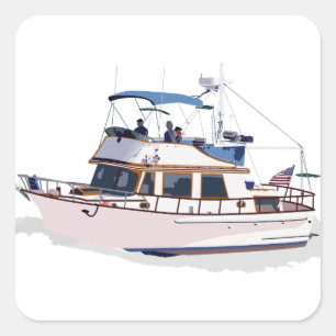 CHB DIESEL TRAWLER VIERKANTE STICKER