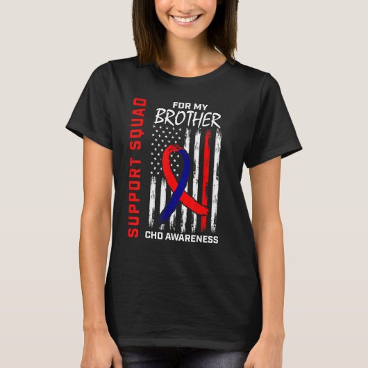 CHD Awareness Brother Heart Disease Support Squad T-shirt (Voorkant)