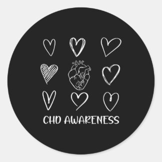 CHD Awareness Warrior Heart Disease Month Awarenes Ronde Sticker