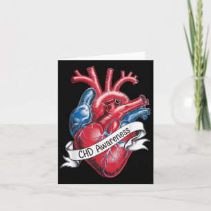 CHD Bewustzijn Anatomisch Hart Ribbon Design Kaart
