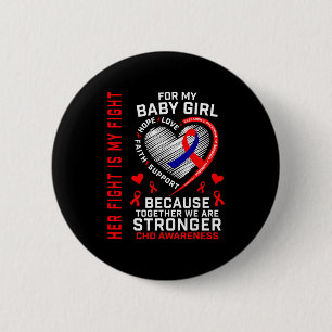 CHD-bewustzijn Baby Meisje Dochter Hartziekte Moed Ronde Button 5,7 Cm
