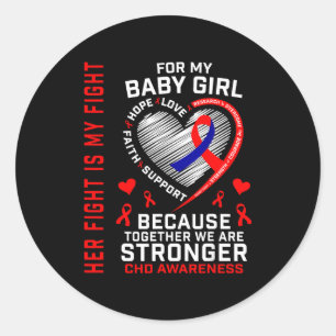 CHD-bewustzijn Baby Meisje Dochter Hartziekte Moed Ronde Sticker