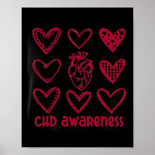 CHD Bewustzijn Hart Anatomische Hartziekte Maand Poster