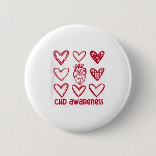 CHD-bewustzijn Hart Anatomische Hartziekte Maand Ronde Button 5,7 Cm