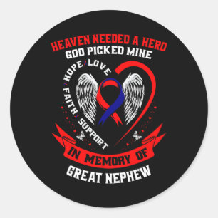 CHD Hartziektebewustzijn Ter Nagedachtenis Aan Gro Ronde Sticker