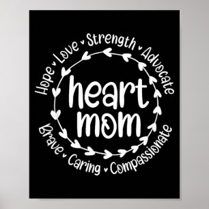 Chd Warrior Moeder Hart Moeder Aangeboren Hartziek Poster