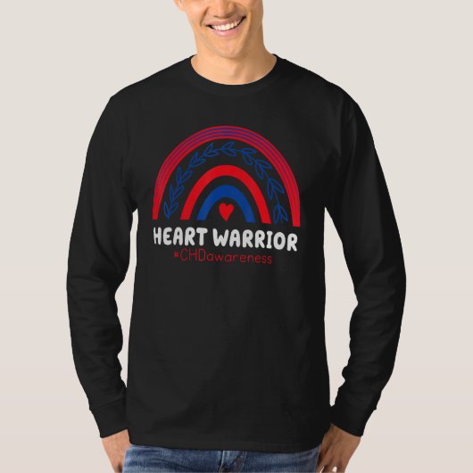 Chd Warrior Red & Blue Rainbow He Disease Awarenes T-shirt (Voorkant)