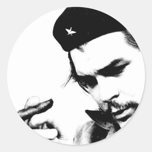 Che Guevara Ronde Sticker (Voorkant)