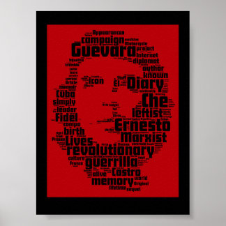 Che Guevara woordwolkenprint Poster