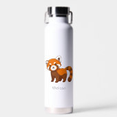 Che Red Panda Aangepaste Naam Waterfles (Voorkant)