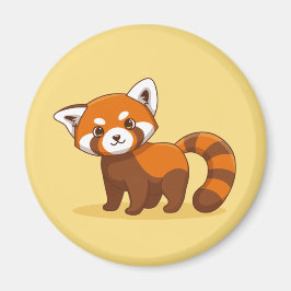 Che Red Panda on Yellow Magneet