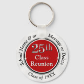 Cheap 25th Class Reunion Party Favors Personalized Sleutelhanger (Voorkant)