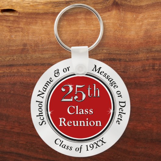 Cheap 25th Class Reunion Party Favors Personalized Sleutelhanger (Voorkant)
