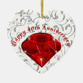 Cheap 40th Jubileum Gifts, Ruby design Keramisch Ornament (Voorkant)