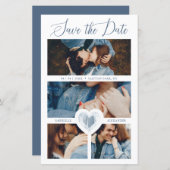 Cheap 4 Foto's blauw hart Engaged Couple Session (Voorkant / Achterkant)