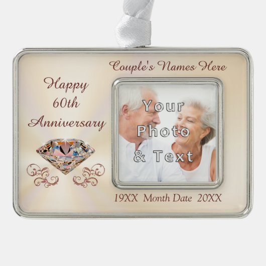 Cheap 60th Personalized Jubileum Ornamenten (Voorkant)