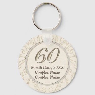 Cheap 60th Wedding Jubileum Favors PERSONALIZED Sleutelhanger