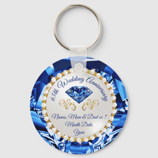 Cheap, 65th Wedding Jubileum Party Favors, Sleutelhanger (Voorkant)