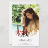 Cheap Afstuderen Elegant Floral Lijst Foto (Voorkant)