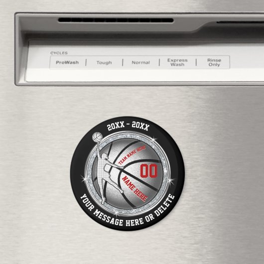 Cheap Basketball Souvenirs for Girls, Black, Red Magneet (Insitu (Vaatwasser))