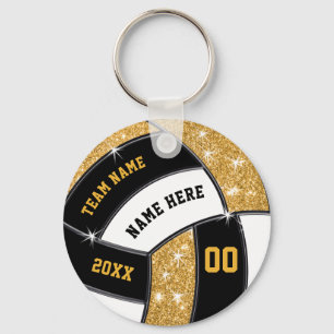Cheap Black, Gold, White, Volleyball Party Favors Sleutelhanger