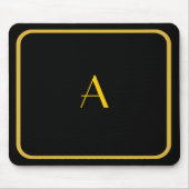 Cheap Black Mousepad met Gold Lijst en monogram Muismat (Voorkant)