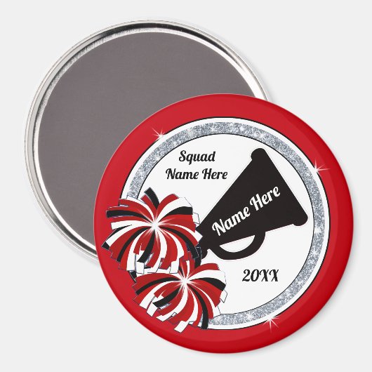Cheap Cheer Magnets, Cheer Goodie Bag Stuffers Red Magneet (Voorkant / Achterkant)