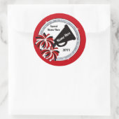 Cheap Cheerleading-stickers, rood, wit en zwart Ronde Sticker (Tas)