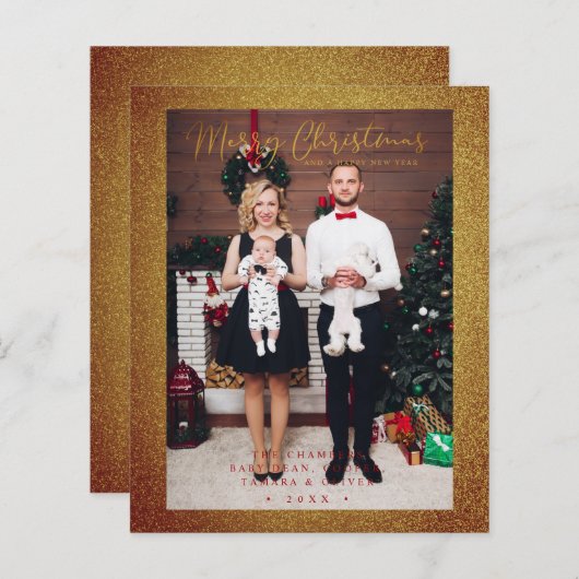 Cheap Christmas Glitter Fun Photo Family Script (Voorkant / Achterkant)