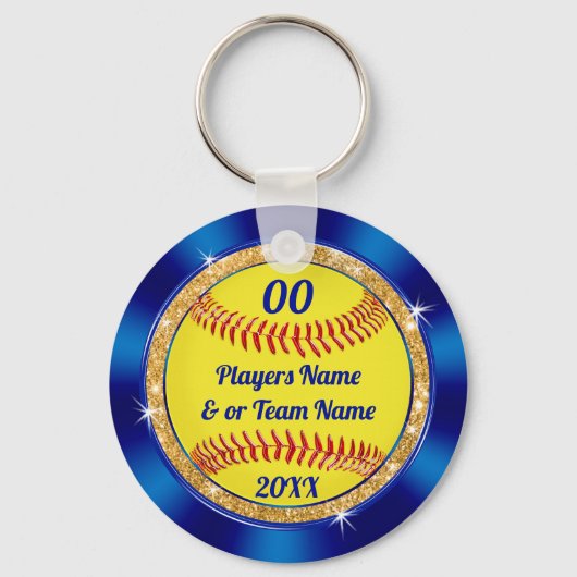 Cheap Cute Softball Team Gift Ideeën Gepersonalise Sleutelhanger (Voorkant)