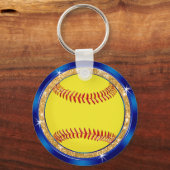 Cheap Cute Softball Team Gift Ideeën Gepersonalise Sleutelhanger (Achterkant)