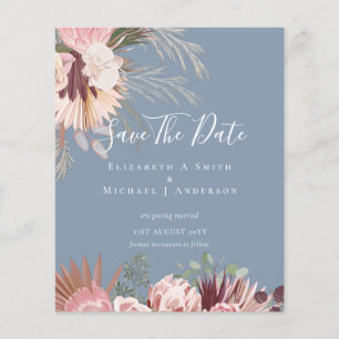 CHEAP FOTO SAVE DATES - Pampas Grass Burgundy Flyer