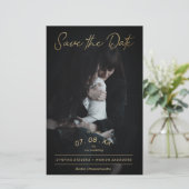 Cheap Gold Script Foto Couple Lesbian Gay Wedding (Staand voorkant)