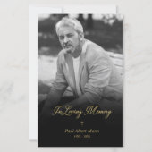 Cheap Golden in Loating Memory BW Photo Funeral (Voorkant)