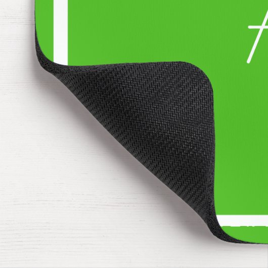 Cheap Kelly Green Mousepad met White Monogram Muismat (Hoek)