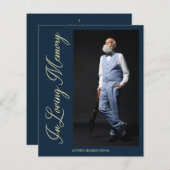 Cheap Navy Elegant Golden Photo Funeral (Voorkant / Achterkant)