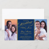 Cheap Navy Gold Foto Collage Weddenschap (Voorkant / Achterkant)