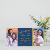 Cheap Navy Gold Foto Collage Weddenschap (Staand voorkant)
